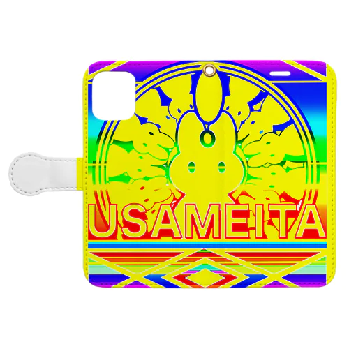 🌟🌈USAMEITA! rainbow🌟yellow gold🌈🌟 手帳型スマホケース