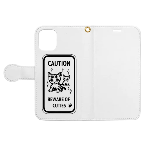 こねこ出没注意！ Book-Style Smartphone Case