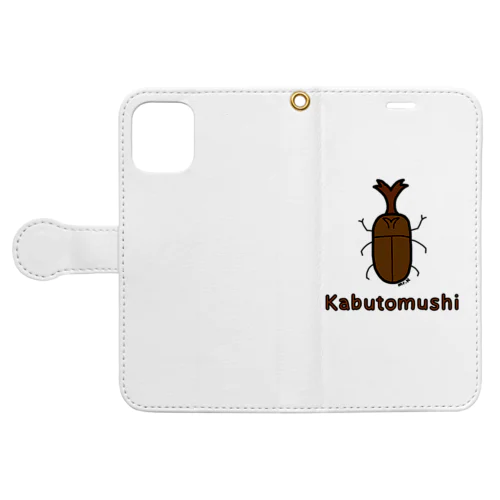 Kabutomushi (カブトムシ) 色デザイン 手帳型スマホケース