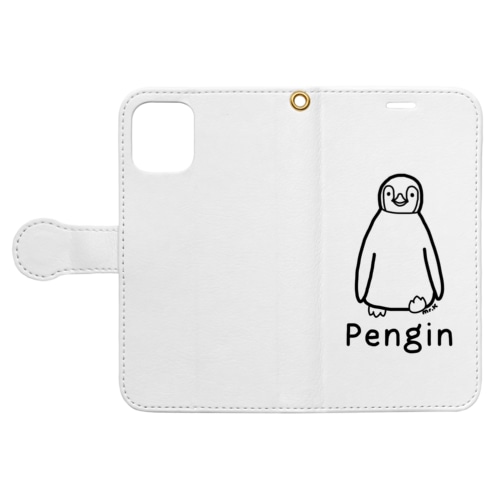 Pengin (ペンギン) 黒デザイン Book-Style Smartphone Case