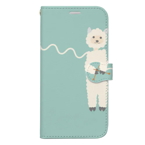 アルパカ セーター編む&休憩タイム Book-Style Smartphone Case