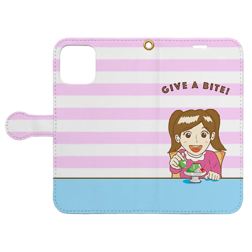 ゼリーを食べる少女 Book-Style Smartphone Case