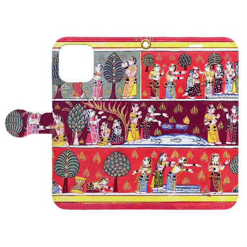 インド絵画「クリシュナ探し」 Book-Style Smartphone Case