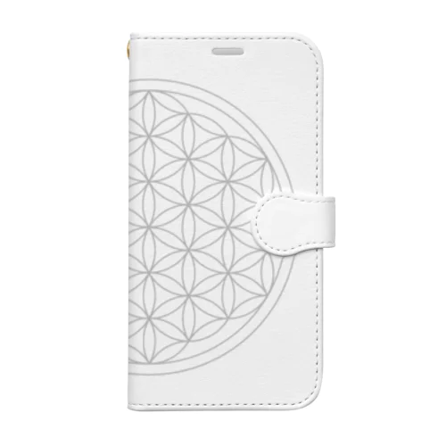 フラワーオブライフ（gray） Book-Style Smartphone Case