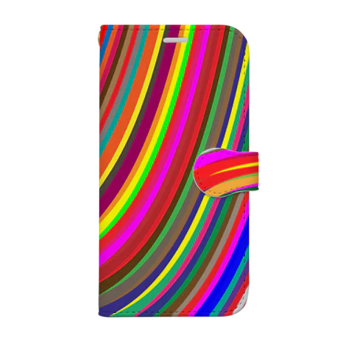 Rainbow-Stripe  手帳型スマホケース