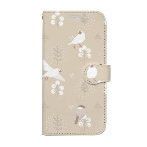 iphone12 専用　文鳥さんベージュ Book-Style Smartphone Case