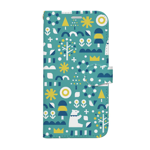 森とクマ Book-Style Smartphone Case