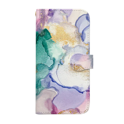 alcohol ink art №2 手帳型スマホケース