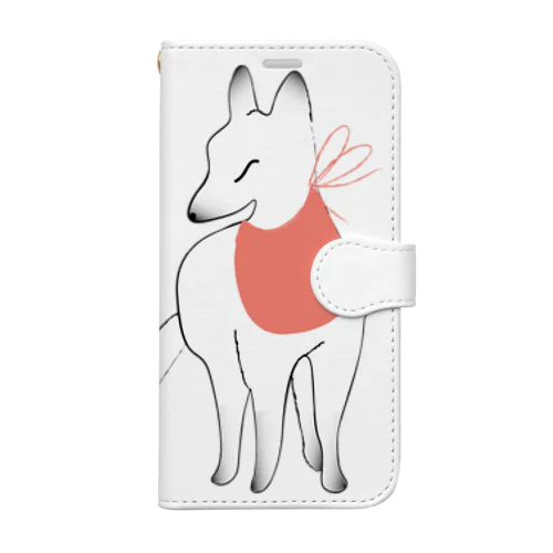 狐の赤太鼓橋-狛狐壱- Book-Style Smartphone Case