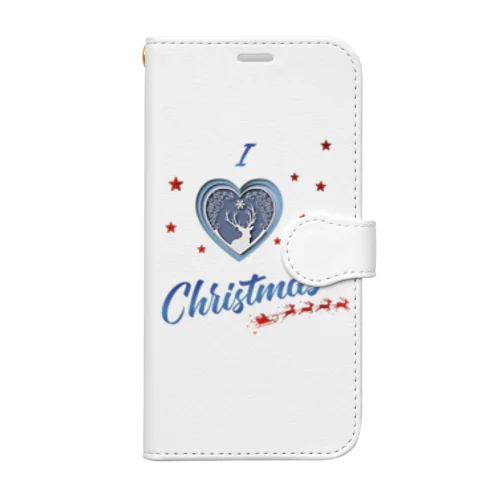 Studio Made in france 002 I love Christmas 手帳型スマホケース