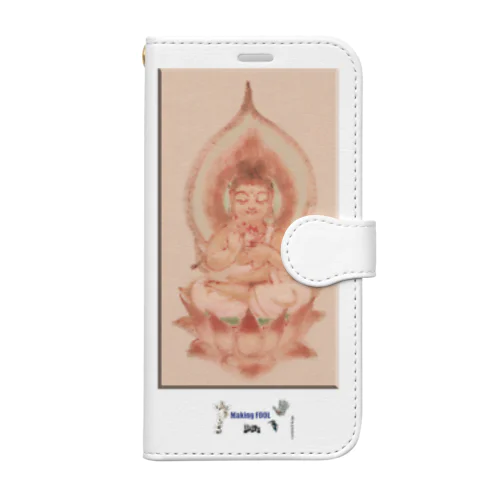 五百幼童経の世界 仏画 008：Buddha A3-2 003 手帳型スマホケース