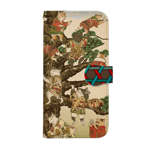 猫浮世絵シリーズ　クリスマス　めいきんぐおぶ　おでんツリー Book-Style Smartphone Case