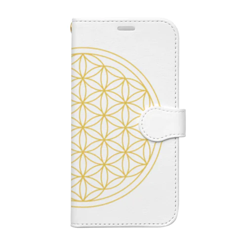 フラワーオブライフ（gold） Book-Style Smartphone Case