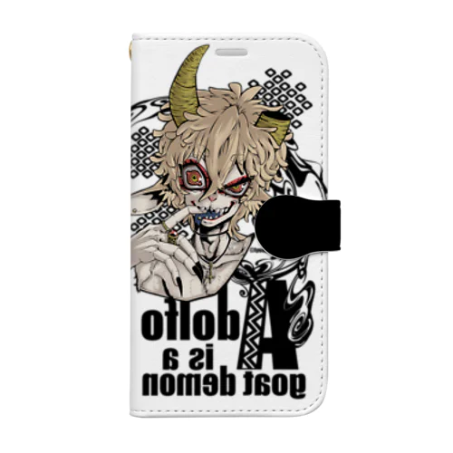 片角山羊の悪魔 Book-Style Smartphone Case