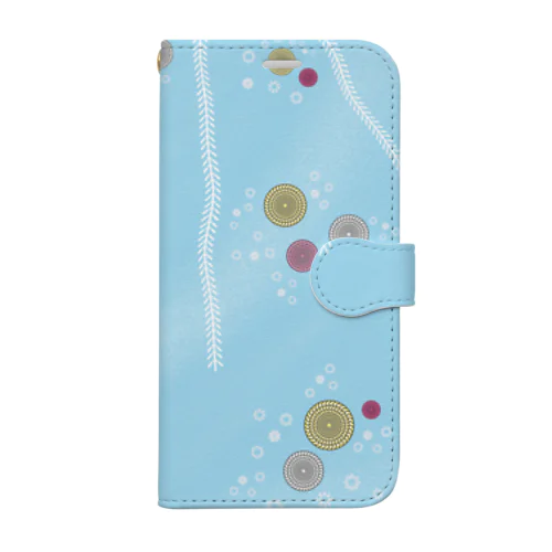 謎柄の和風グッズA（空色） / Japanese style goods A inspired by escape room (Light blue) Book-Style Smartphone Case