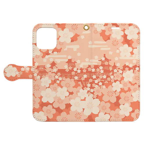 桜爛漫の街 Book-Style Smartphone Case