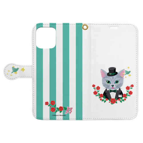 猫と薔薇 Book-Style Smartphone Case