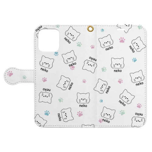 neko(カラフル) Book-Style Smartphone Case