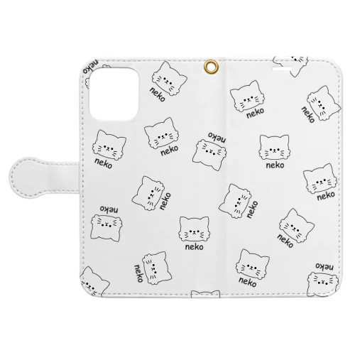 neko(シンプル) Book-Style Smartphone Case