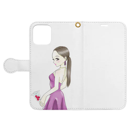 振り返り美女 Book-Style Smartphone Case