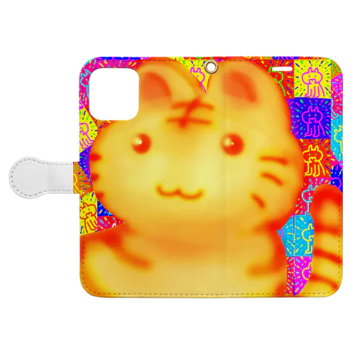 🌈🐱のんびり屋の猫さん　リラックス Book-Style Smartphone Case