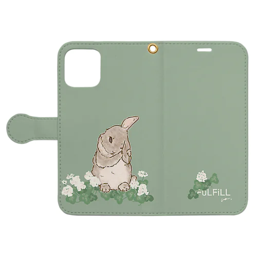 うさぎとクローバー Book-Style Smartphone Case