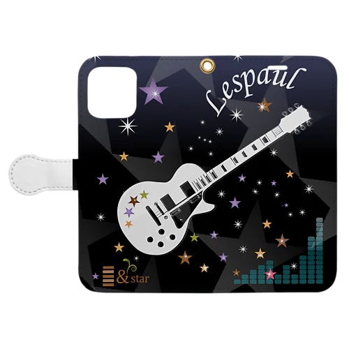 星　＆LESPAULGuitar 手帳型スマホケース