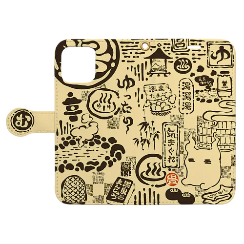 気まぐれ 日帰り温泉 Book-Style Smartphone Case