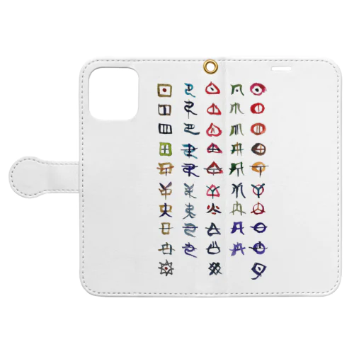 ヲシテ文字表 Book-Style Smartphone Case