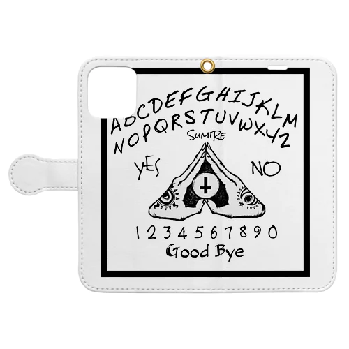 ウィジャボード　Ouija　白 Book-Style Smartphone Case