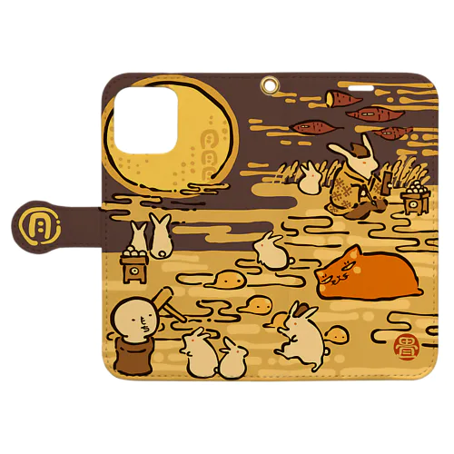 赤ねこ月と兎 Book-Style Smartphone Case