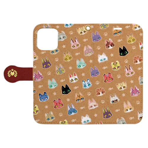 猫科JK-キャメル- iPhone12用 Book-Style Smartphone Case