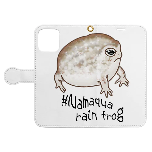 Namaqua rain frog(なまかふくらがえる) 英語バージョン 手帳型スマホケース