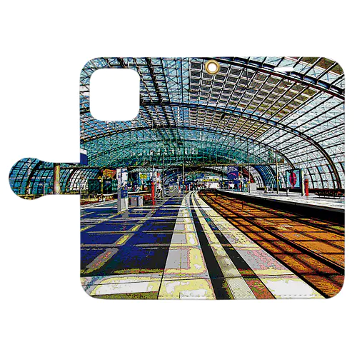 ドイツ ベルリン中央駅のホーム Book-Style Smartphone Case