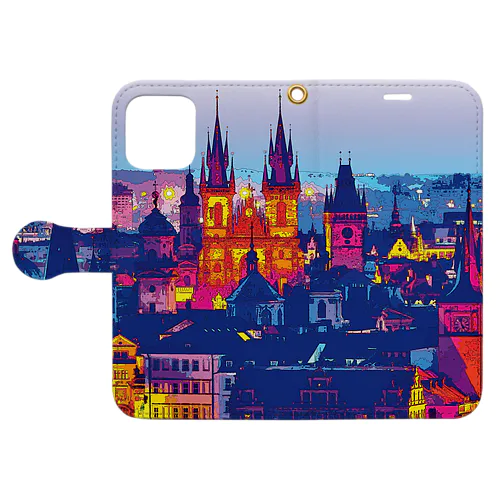チェコ プラハの朝 Book-Style Smartphone Case