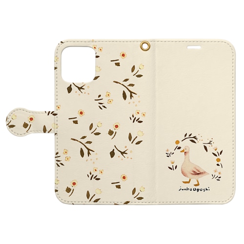 かわいいガチョウ Cute goose Book-Style Smartphone Case