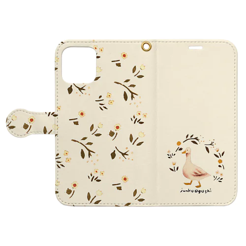 かわいいガチョウ Cute goose Book-Style Smartphone Case