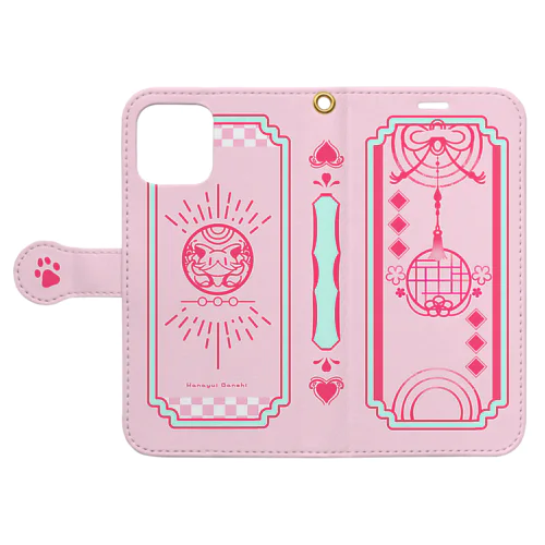 【iPhone/12/12Pro】おまもりぴんく Book-Style Smartphone Case