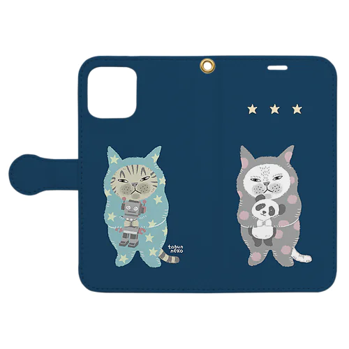 ぎゅっとする猫(アスター) Book-Style Smartphone Case