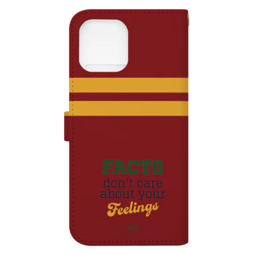 FACTSカレッジキャンパスストライプ：スカーレット【iPhone 6 Plus/6S Plus, 8 Plus/7 Plus, XS/X, XR, XS MAX, 11 Pro, 11 Pro MAX, 12 Pro MAX, 13 Pro MAX】 Book-Style Smartphone Case