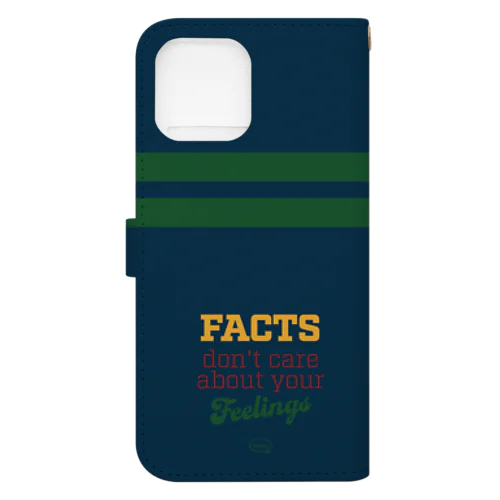 FACTSカレッジキャンパスストライプ：ネイビー【iPhone 6 Plus/6S Plus, 8 Plus/7 Plus, XS/X, XR, XS MAX, 11 Pro, 11 Pro MAX, 12 Pro MAX, 13 Pro MAX】 Book-Style Smartphone Case