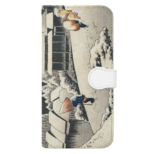 珍：雪の広重_東海道五拾三次蒲原 夜之雪 Book-Style Smartphone Case