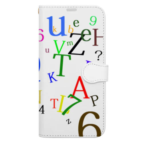 アルファベットと数字の洪水２ Book-Style Smartphone Case