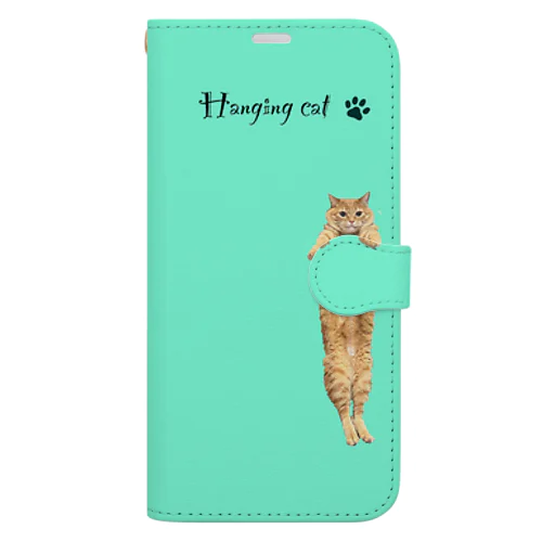 ぶら下がり猫（茶トラ） Book-Style Smartphone Case