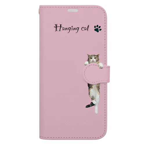 ぶら下がり猫（キジ三毛） Book-Style Smartphone Case