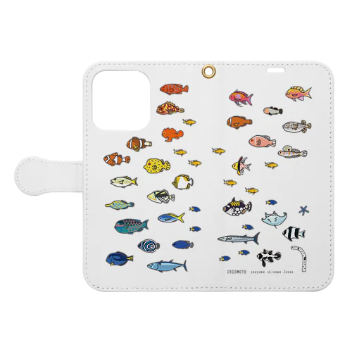 らくがきしまのなかま魚類（13 Pro Max） Book-Style Smartphone Case