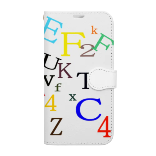 アルファベットと数字の洪水３ Book-Style Smartphone Case