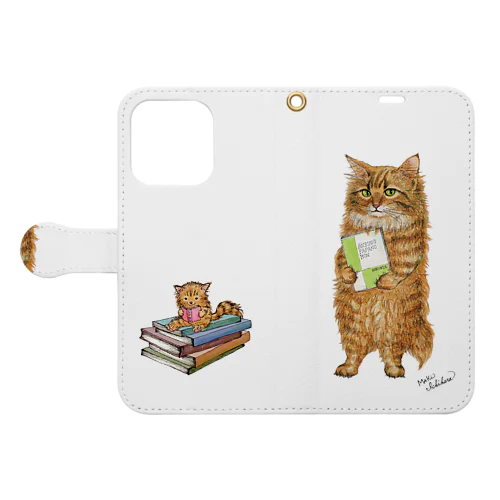 教授の猫 B Book-Style Smartphone Case