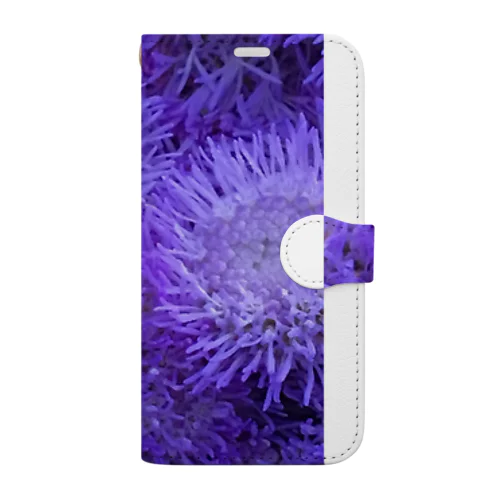 ふわふわ紫色の花 Book-Style Smartphone Case