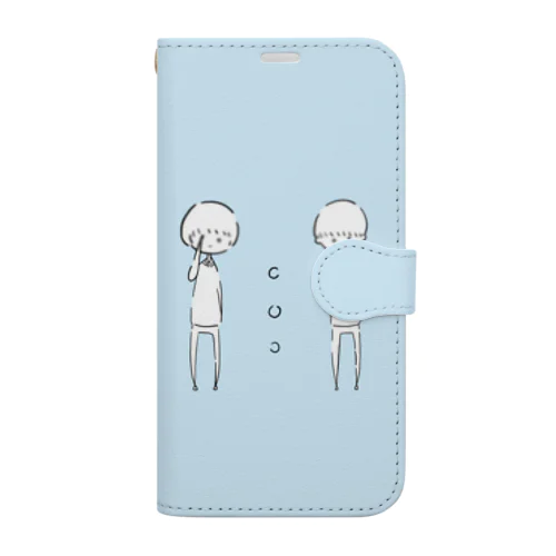 みえない パステルブルー Book-Style Smartphone Case